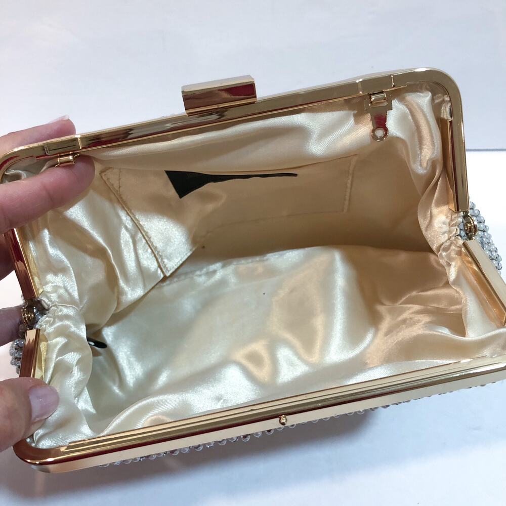 Jessica McClintock Pearl and Rhinestone Evening Clutch - Picture 6 of 7